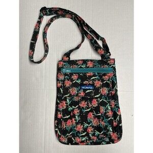 Kavu Crossbody Bag Purse Bird of Paradise Floral Canvas Adjustable Strap